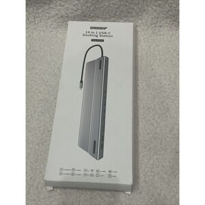Gasbit BT14E USB C Docking Station 14-in-1 Type C Hub‎ 4K HDMI Ethernet - New
